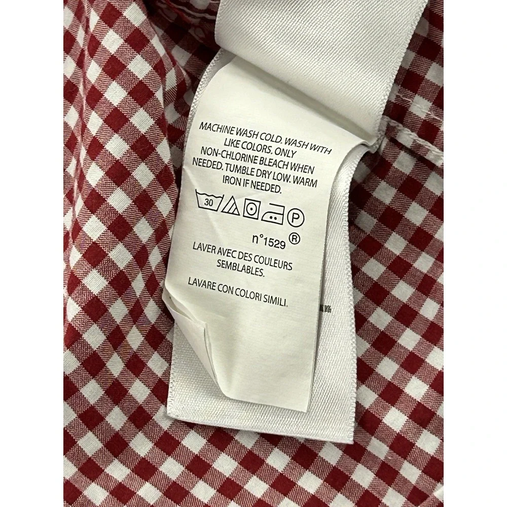 Ralph Lauren Boys Size 5 Red White Gingham Button Down Long Sleeve Cotton Shirt